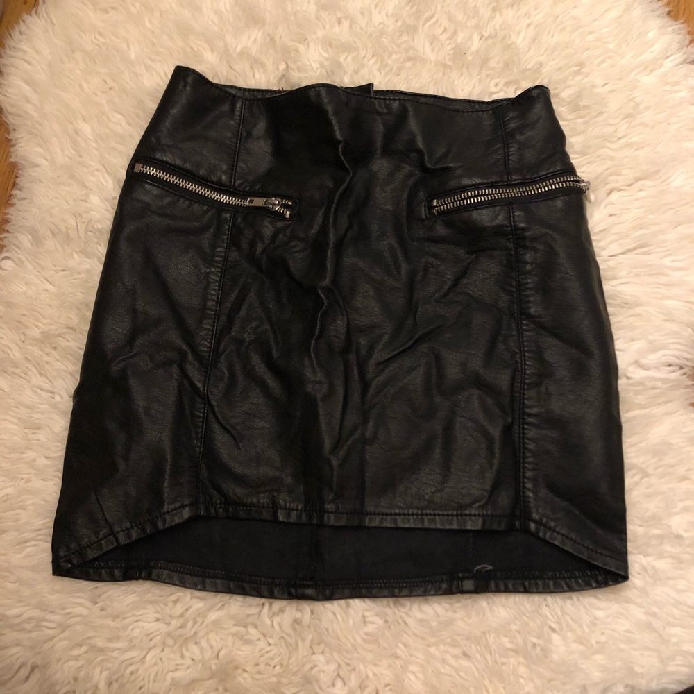 Faux leather skirt